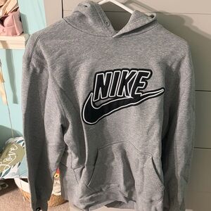 Nike Men's Gray Logo Hoodie